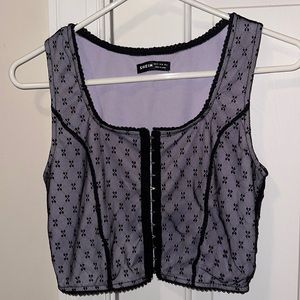 Shein lace corset style clasp front cropped tank top